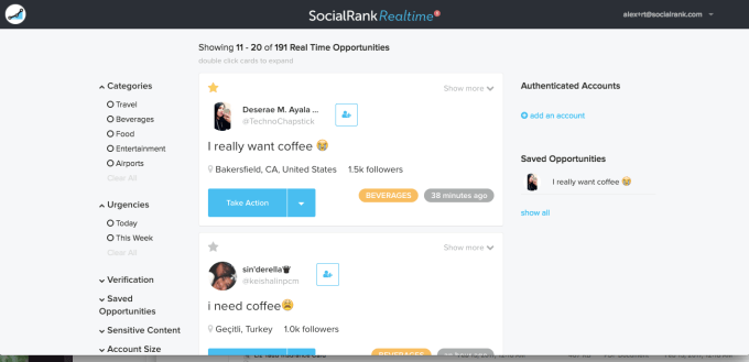 SocialRank Realtime