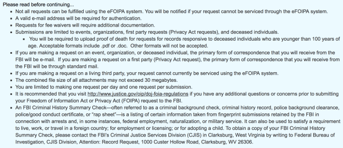 FBI eFOIPA
