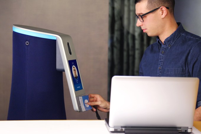 Cobalt's robo-security guard scans an occupant's badge. 