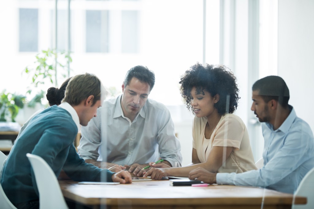 group meeting around a table