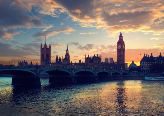 Big Ben at sunset.