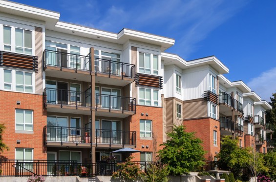 Architectural details of modern apartment building.