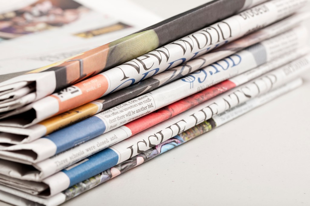 stack of newspapers
