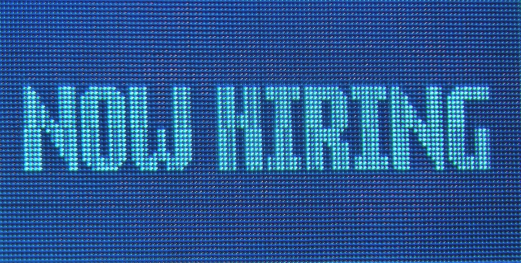 Now Hiring Neon Sign