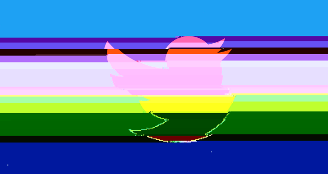 distorted twitter logo