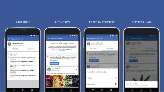 Facebook Pages transparency