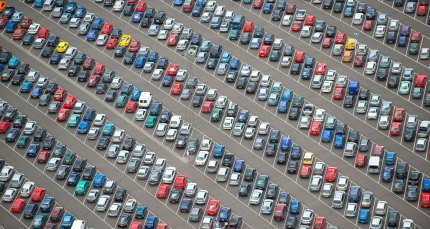 parking lot full of cars