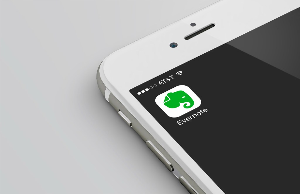 Evernote app icon on smartphone