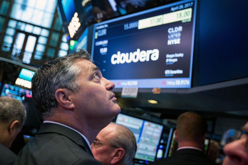 Tom Reilly, former chief executive officer of Cloudera Inc., at company's IPO in 2018.