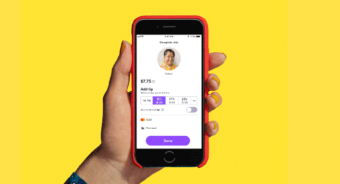 Lyft launches default tipping