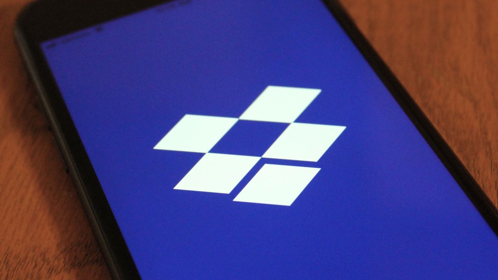 Dropbox logo on smartphone