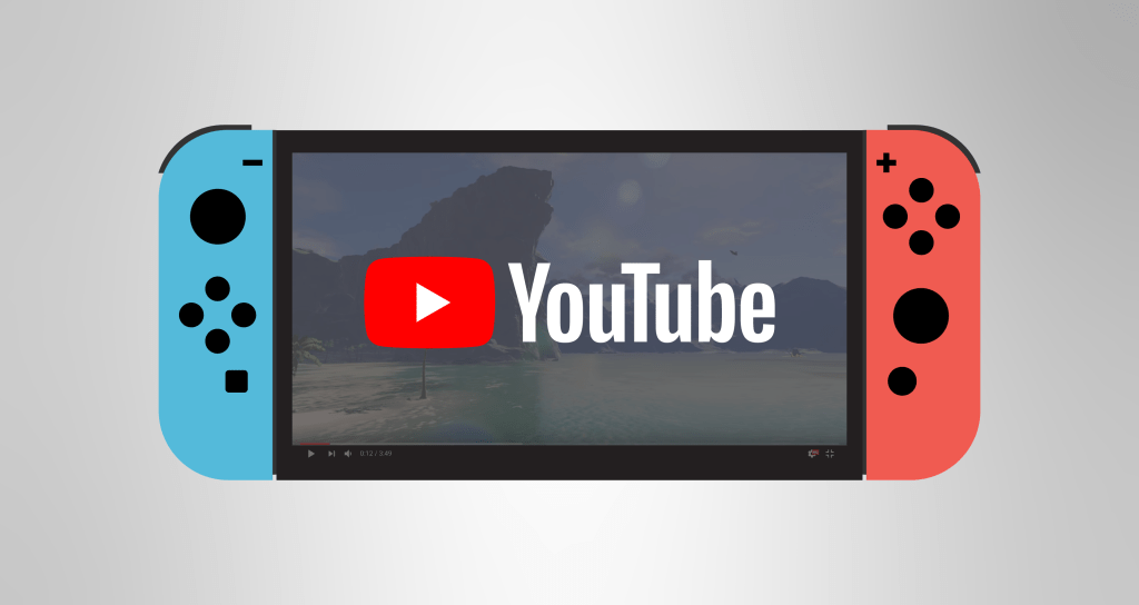 YouTube playing on Nintendo Switch (illustration)