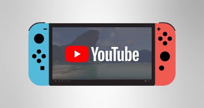 YouTube playing on Nintendo Switch (illustration)