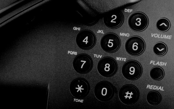 closeup of landline telephone
