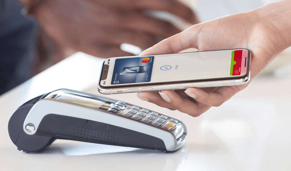 Germany iPhone with Apple Pay used at point of sale device