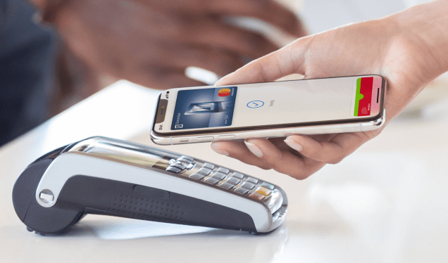 Germany iPhone with Apple Pay used at point of sale device