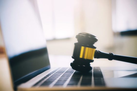 Gavel On Laptop