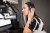 podcaster speaking into microphone