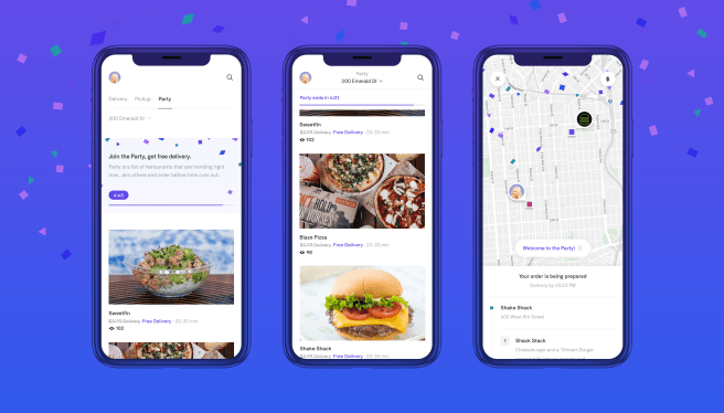 Postmates Party tab