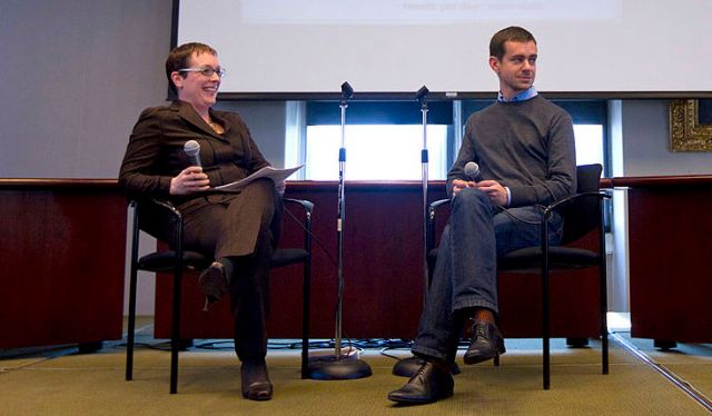 Julia Angwin and Jack Dorsey
