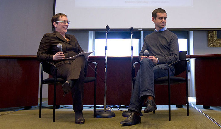Julia Angwin and Jack Dorsey