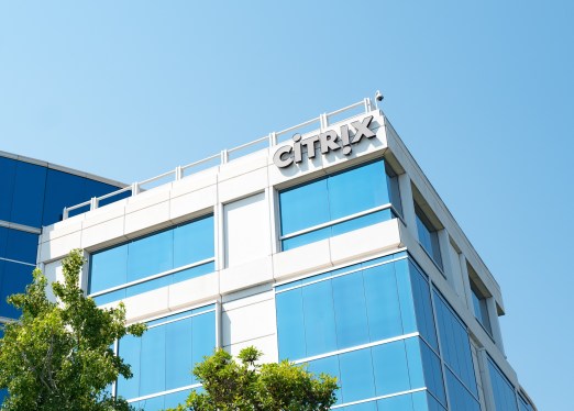 Signage with logo at the Silicon Valley headquarters of cloud computing and virtualization company Citrix, Santa Clara, California, August 17, 2017. (Photo via Smith Collection/Gado/Getty Images).
