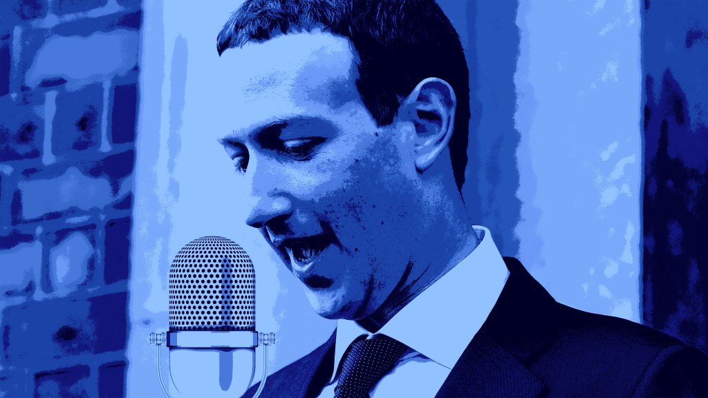 Mark Zuckerberg with podcast microphone