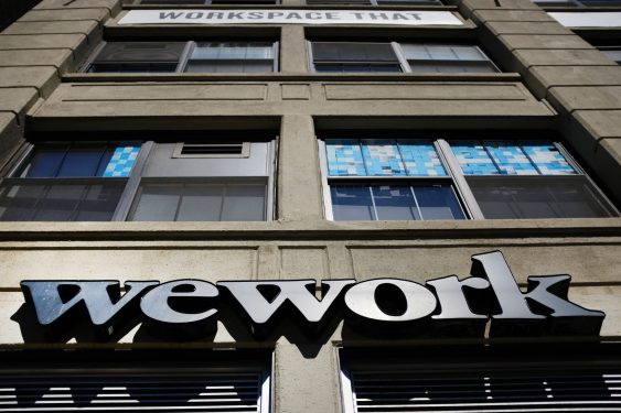WeWork sign on building