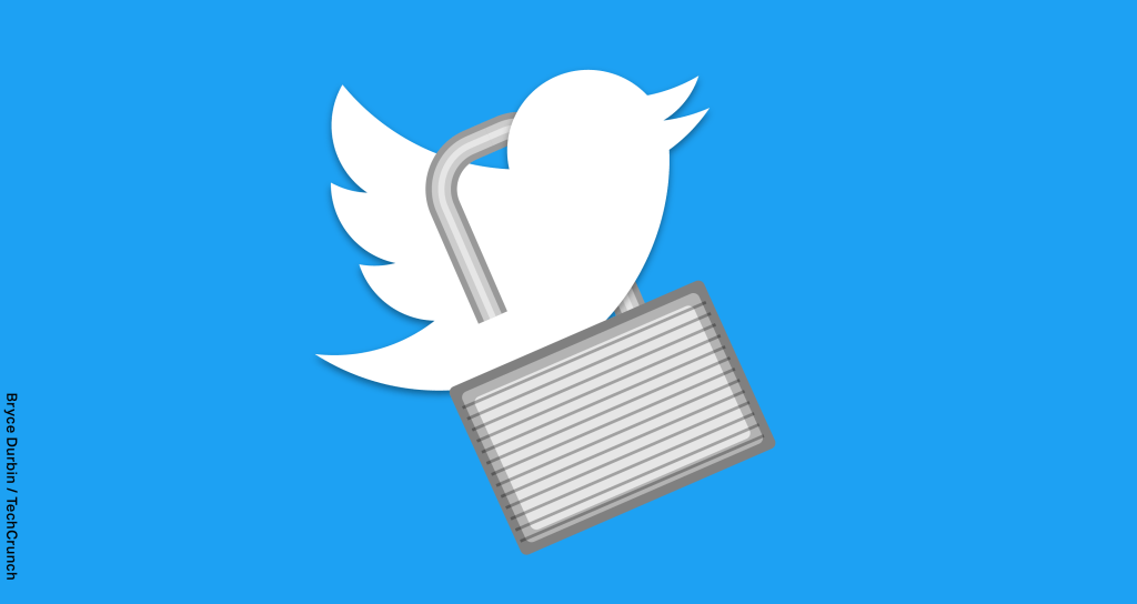 twitter bird released from padlock