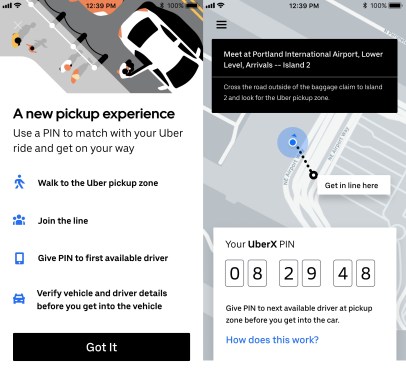 uber pin airport
