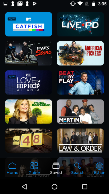 Android Saved Channels