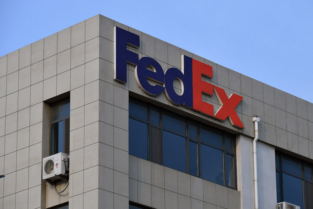 YANTAI, CHINA - JUNE 02: The FedEx global service center Yantai station is pictured at an economic and technological development zone on June 2, 2019 in Yantai, Shandong Province of China. (Photo by VCG/VCG via Getty Images)