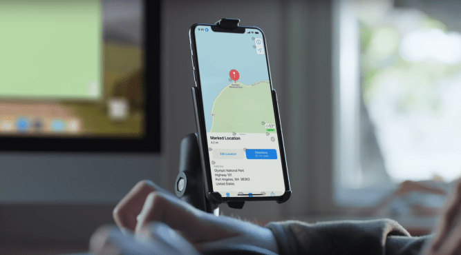 Image of a phone and map using Apple accessibility features