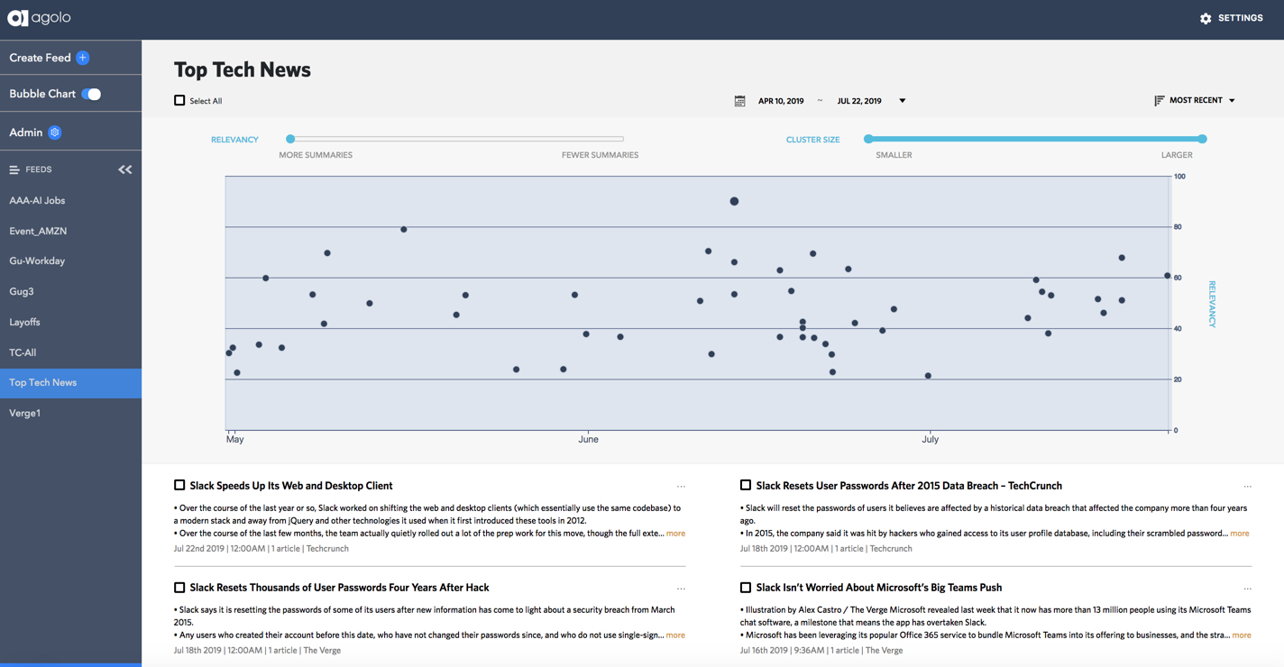 Agolo Research Application
