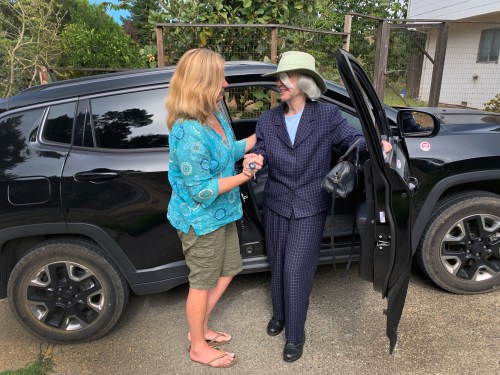 Helping out of Car