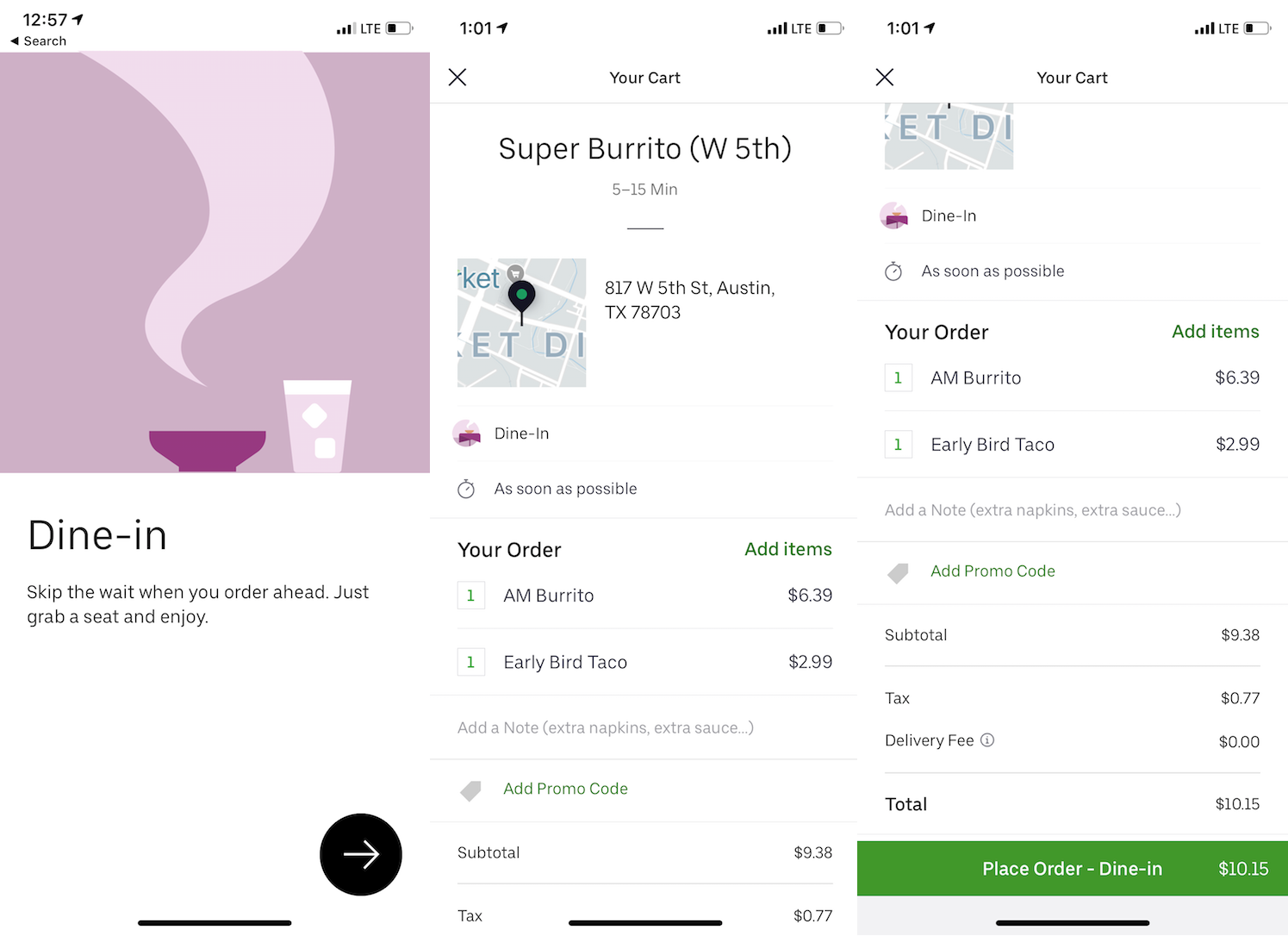 Uber Dine In