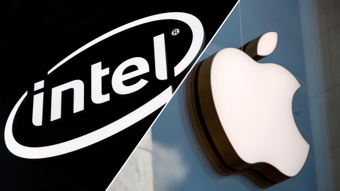 Intel and Apple logos
