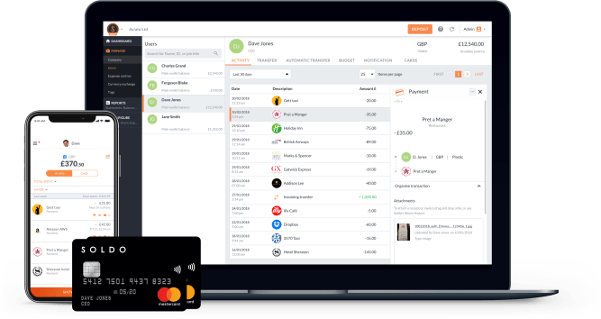 soldo app card console