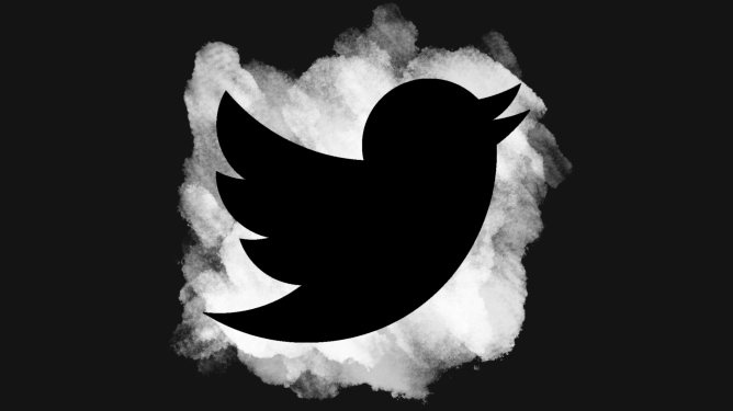 twitter logo sketch wide inverted