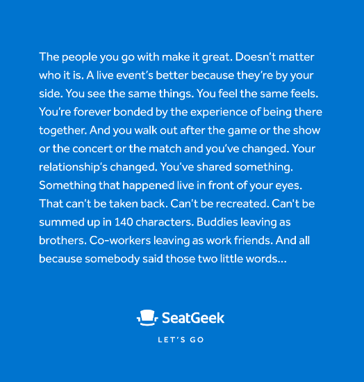 SeatGeek subway ad