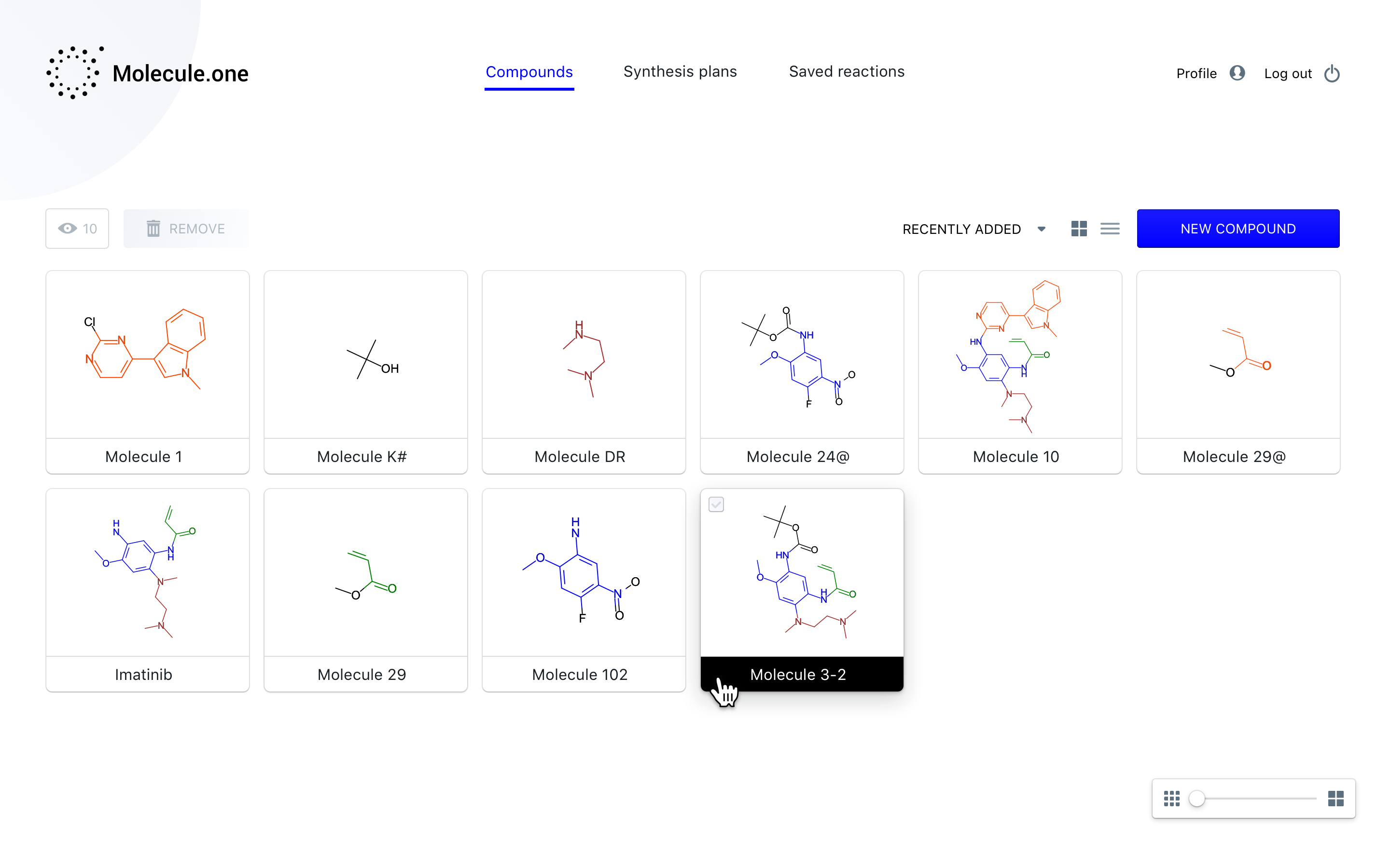1.1.1 Molecule Dashboard Compounds
