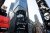 The Peloton logo is displayed, center, on the Nasdaq MarketSite