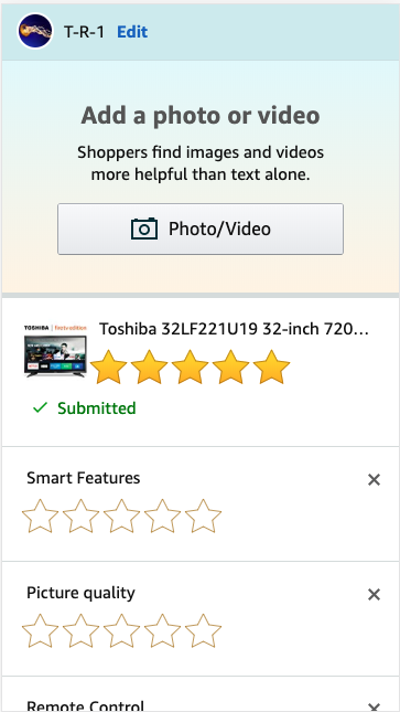 amazon ratings test
