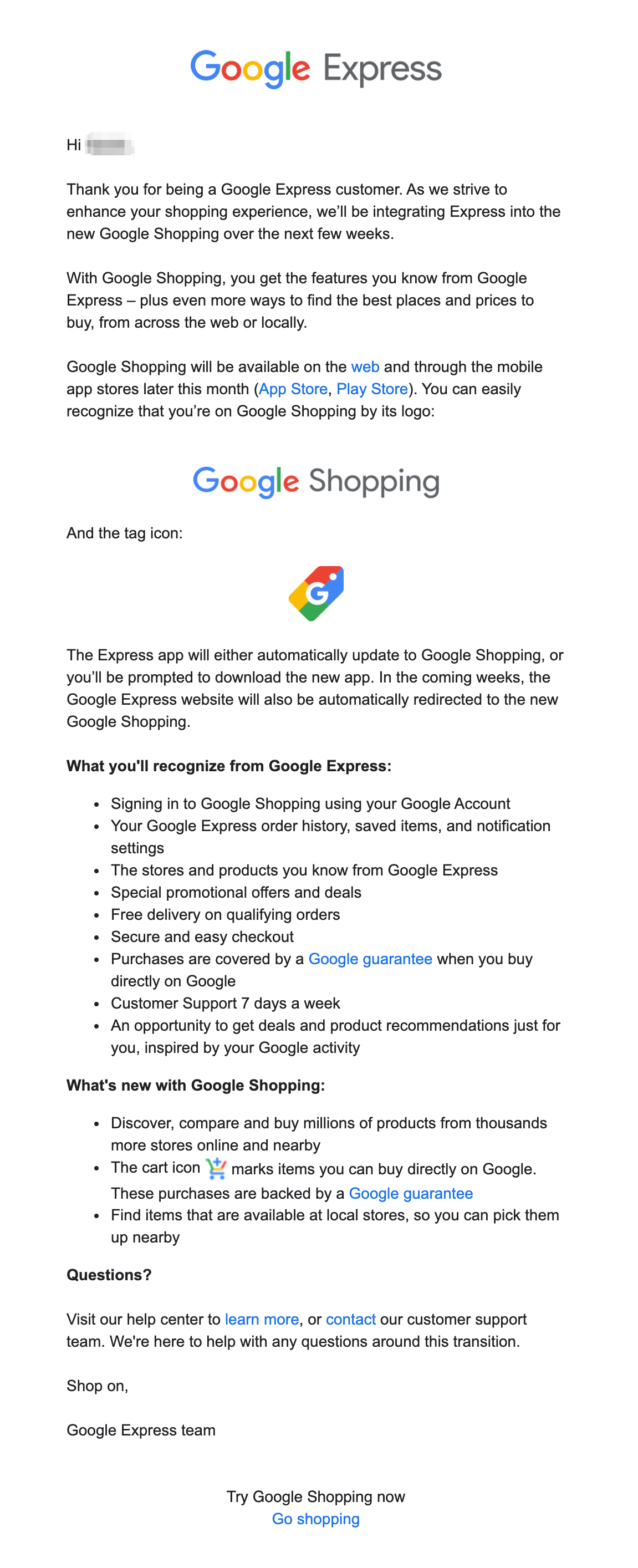 google express shutdown