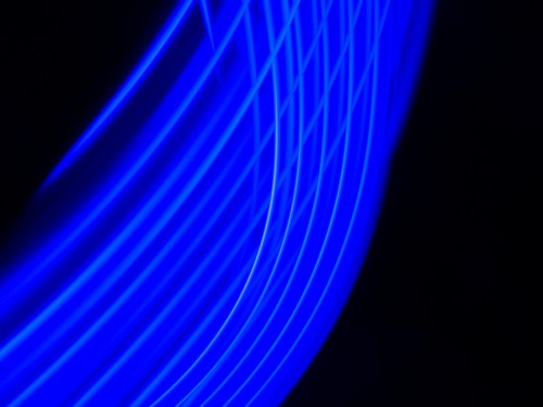 Virtual brilliant blue lines done made with light painting