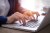woman writing typing