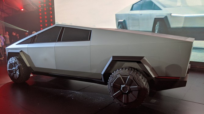 tesla cyber truck stage