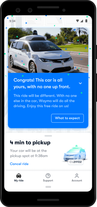 waymo Driverless notification