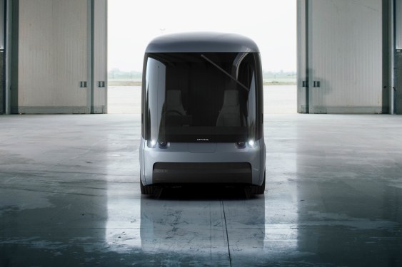 Arrival EV parked in warehouse