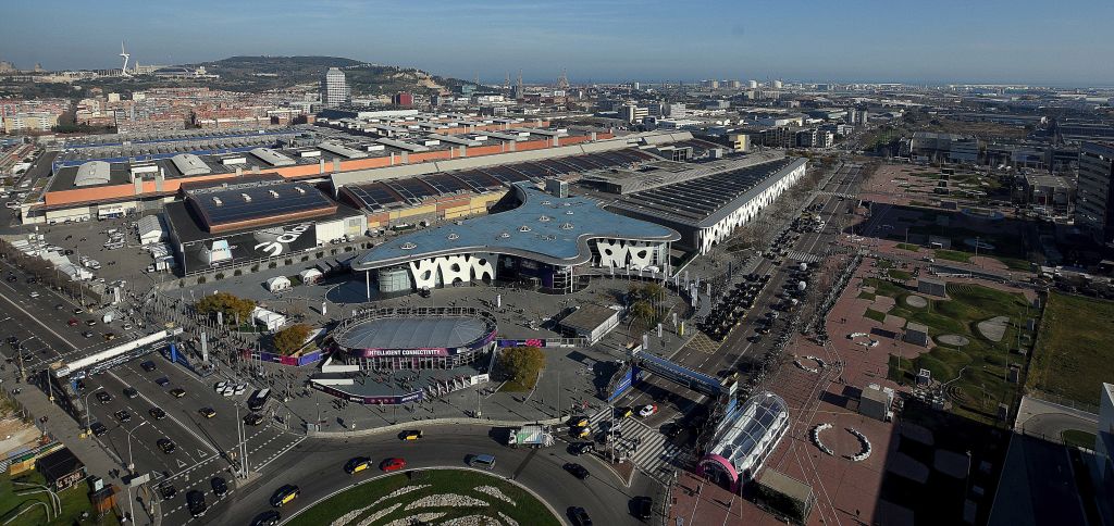Aerial view of the Fira Gran Via Barcelona enclosure in the